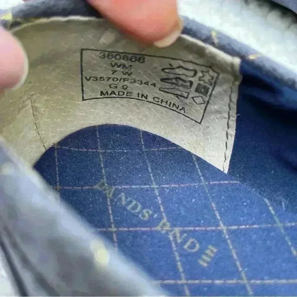 Lands End Dory Blue/Gray Suede Rounded Toe Comfort Walking Ballet Flats Size 7 - Picture 12 of 12